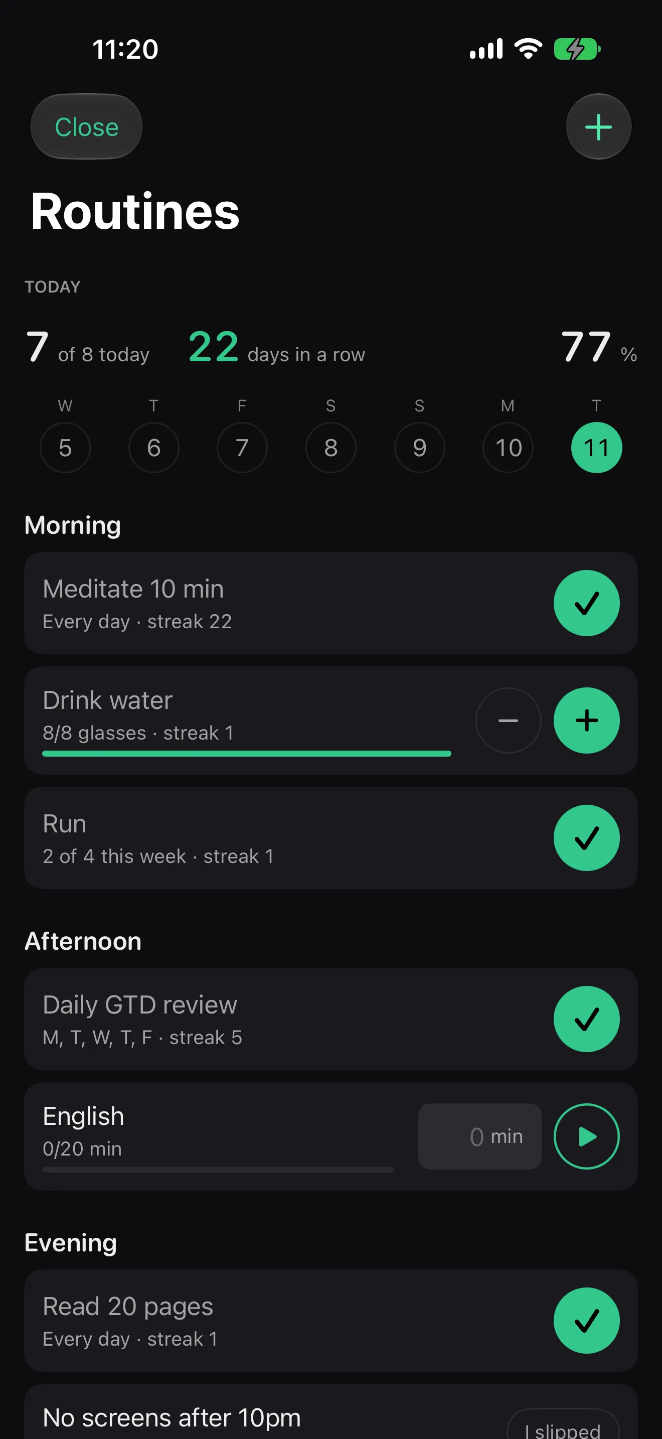 Olena en iPhone: la lista de proyectos