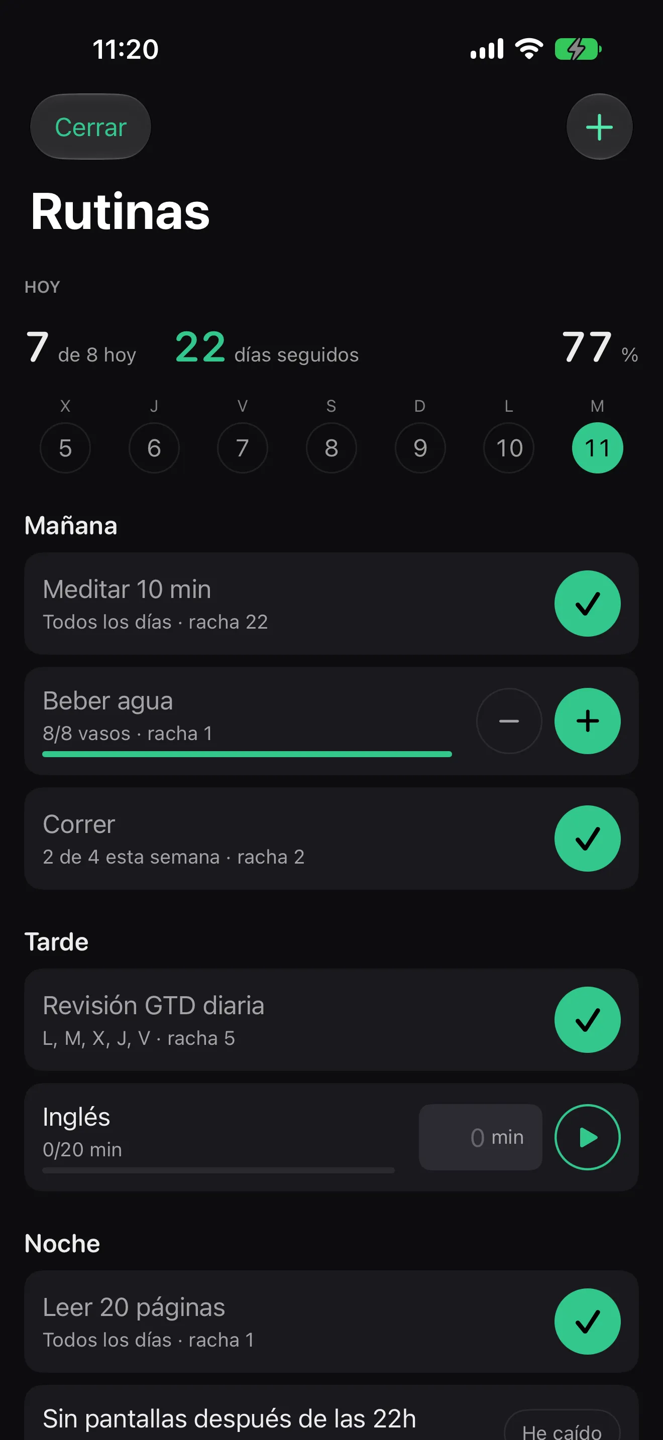 Olena en iPhone: la lista de proyectos