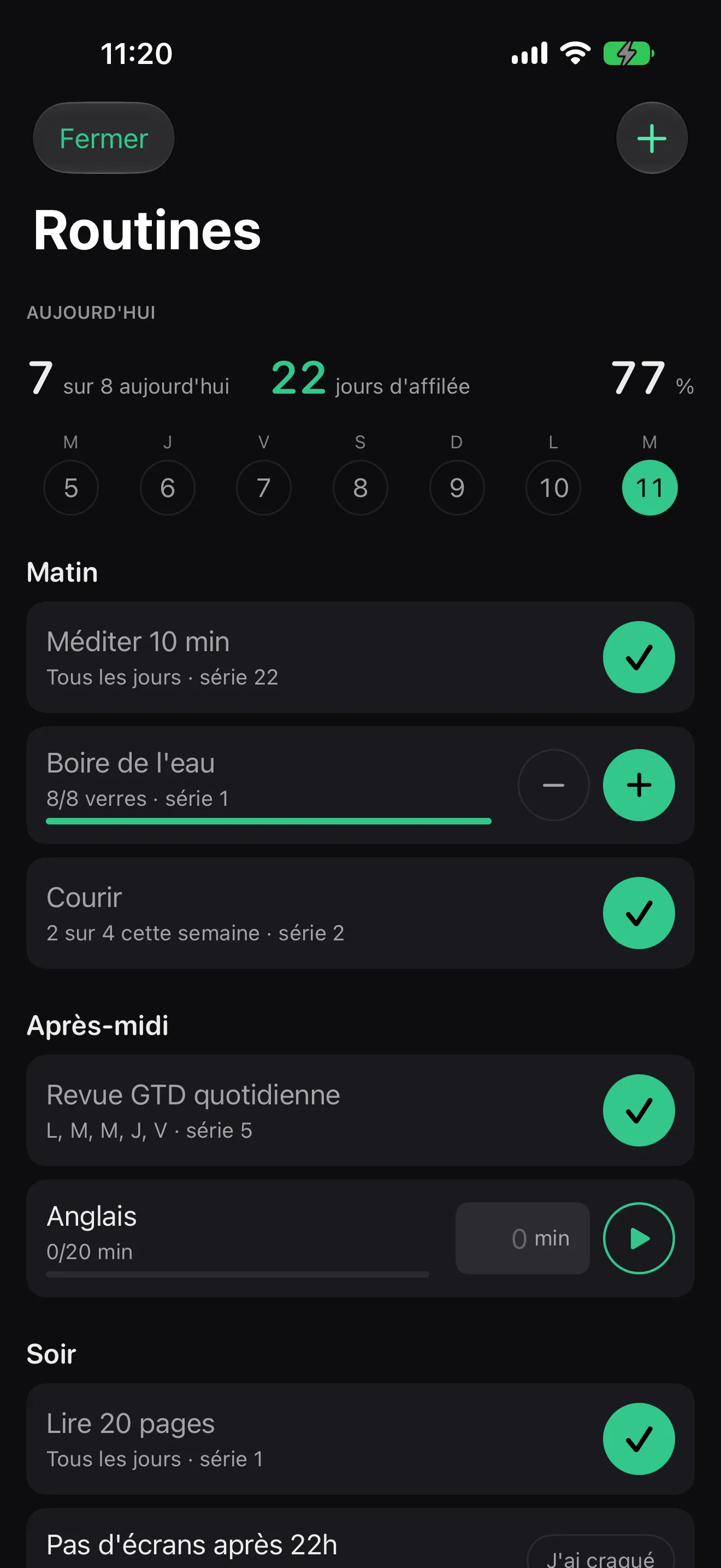Olena en iPhone: la lista de proyectos
